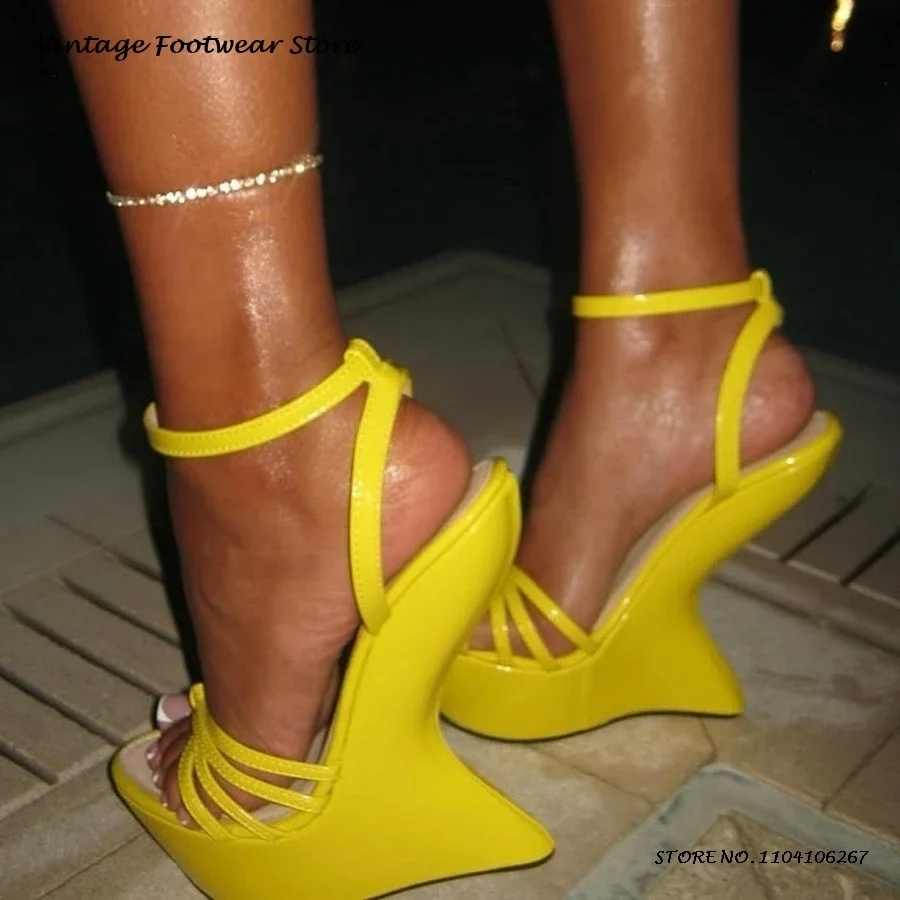 Sandal Strappy Heeled - Şeker Renk Platformu Strappy Sandalet Yenilik