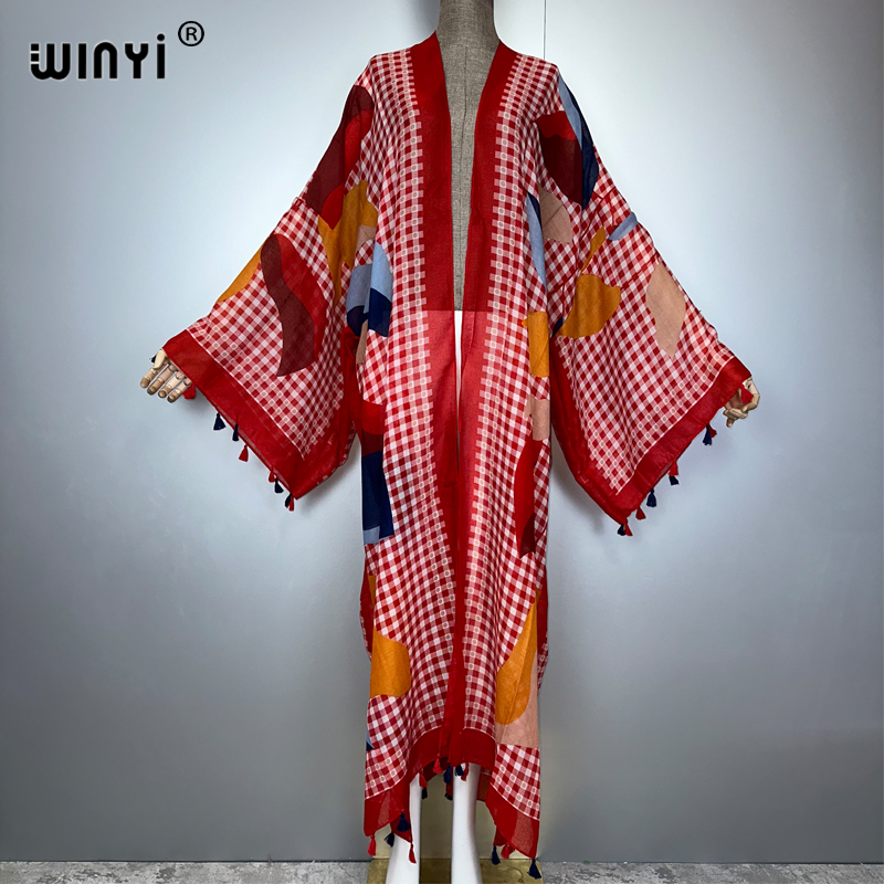 Cover Up Kaftan - WINYI yaz kıyafeti kimono afrika boho