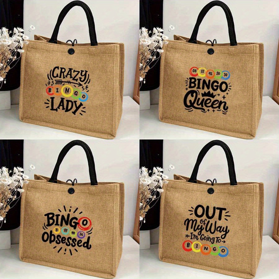 Tote Bag Beach - Bingo Kart Desenli Kadın Bingo Baskılı