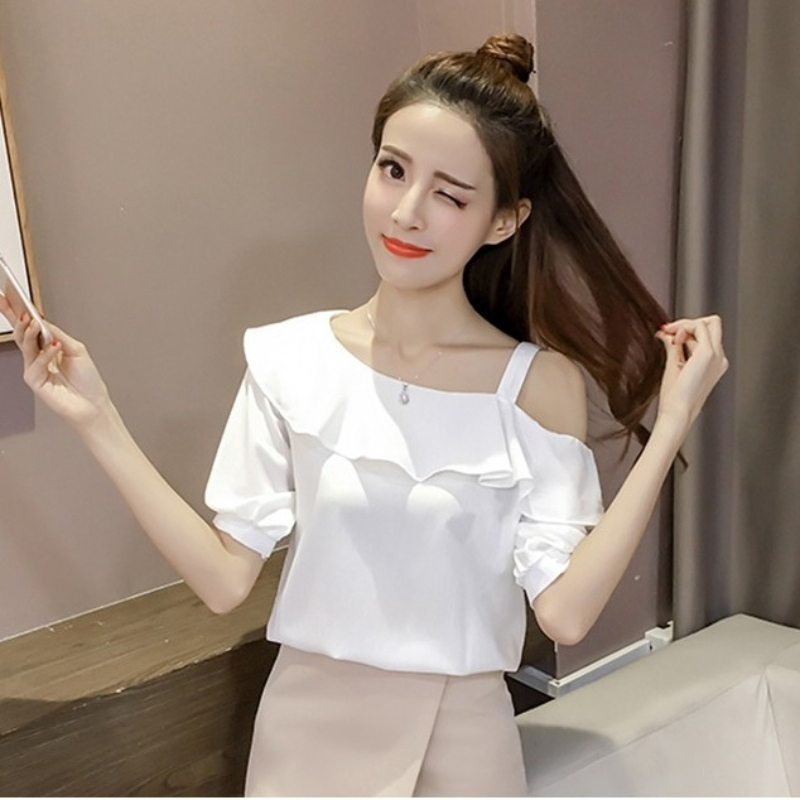 Blouse Off Shoulder - Yeni Yaz Kadın Seksi omuzları açık