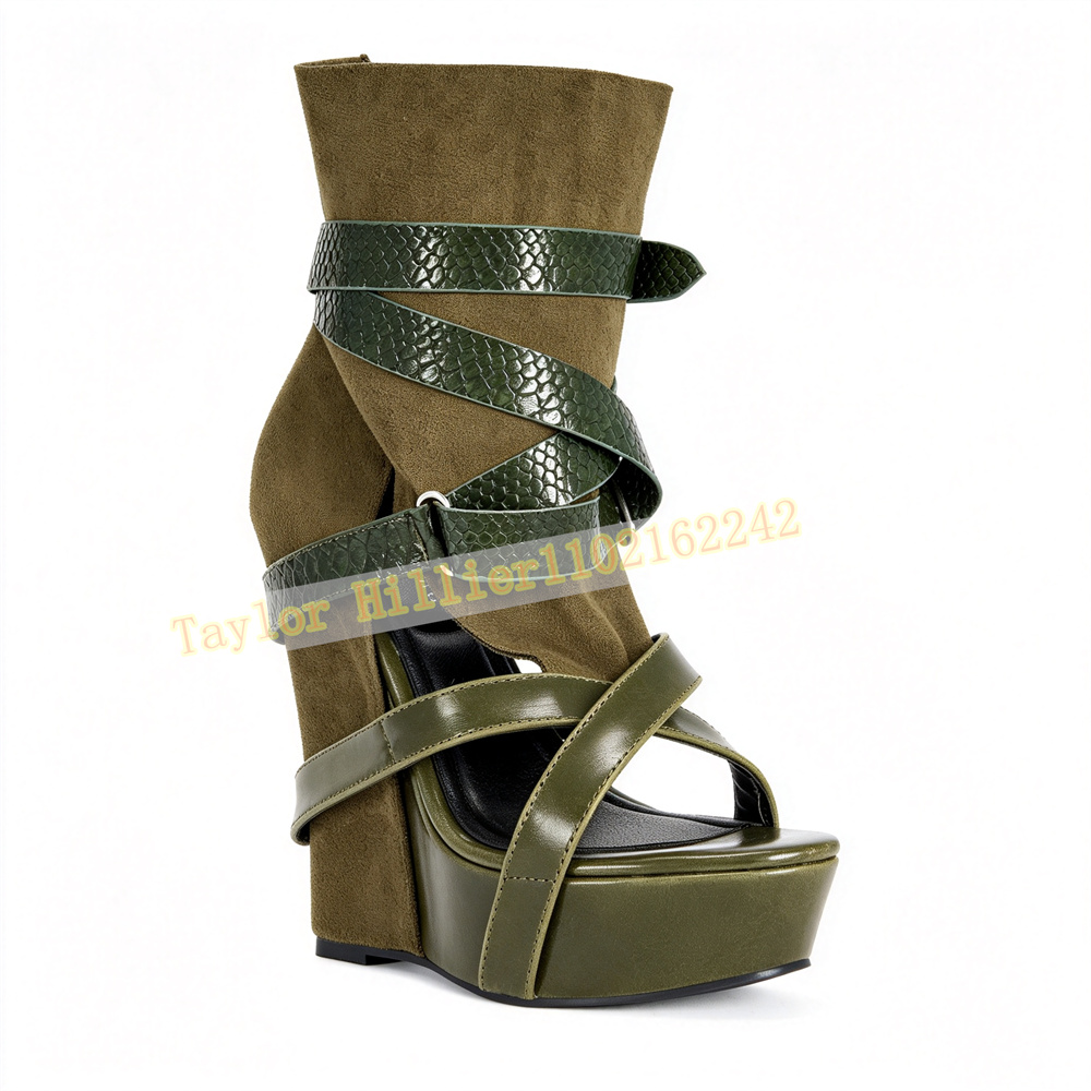 Kadın Yeşil Platform Dolgu Top - Sandal Strappy Heeled incelemesi ve fiyatı