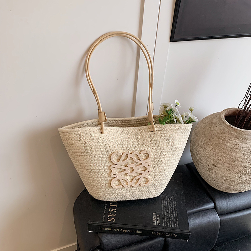 Kadınlar için Örgü Hasır Bezde - Tote Bag Beach incelemesi ve fiyatı