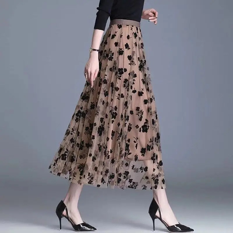 Gazlı bez etek çiçekli yarım p - Midi Skirt Floral incelemesi ve fiyatı