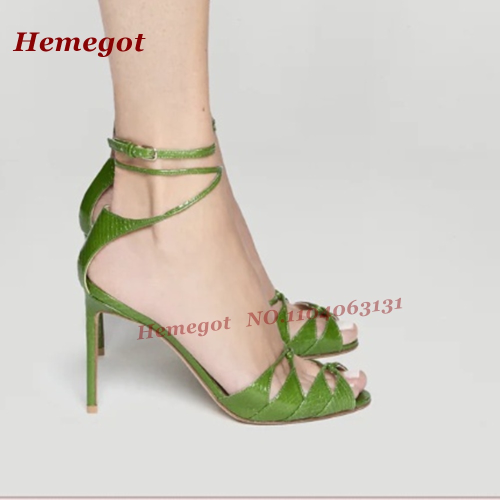 Yeşil Croc Desenli Askılı Sand - Sandal Strappy Heeled incelemesi ve fiyatı